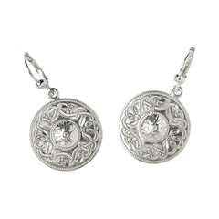 Celtic Warrior Large White Gold Earrings
