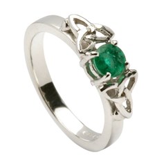 Emerald Trinity Knot Engagement Ring
