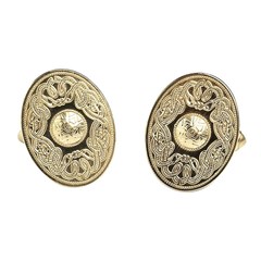 Celtic Warrior Oval Yellow Gold Cufflinks