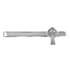 Celtic Cross White Gold Tie Bar