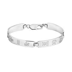 History Of Ireland Ladies Silver 4 Link Bracelet