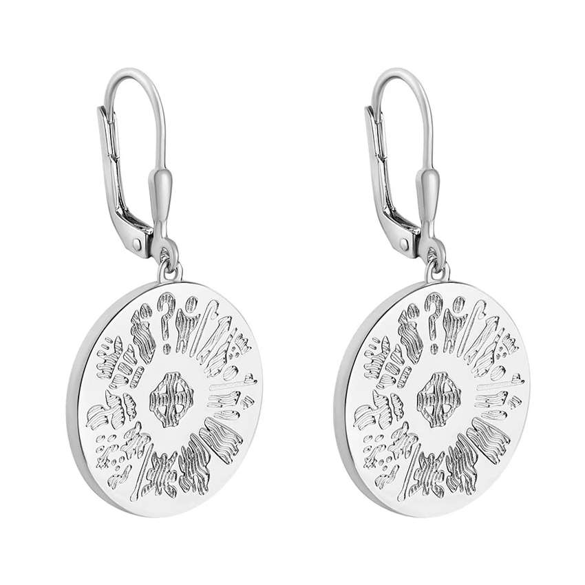 History Of Ireland Silver Disc Earrings