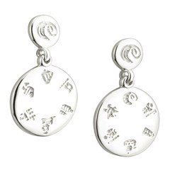 History Of Ireland Silver Disc Earrings