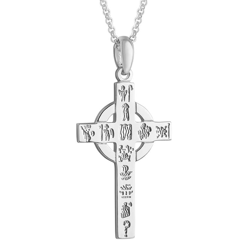 History Of Ireland Silver Celtic Cross Necklace