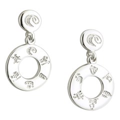 History Of Ireland Silver Donut Earrings