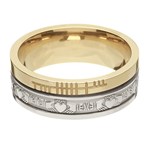 Claddagh Faith Silver with Yellow Gold Rail Band