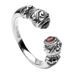 Celtic Stone Set Torc Antique Silver Ring