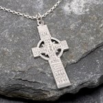 Monasterboice Muiredeach High Cross Large Silver Necklace - Back