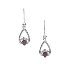 June Birthstone Claddagh Earrings