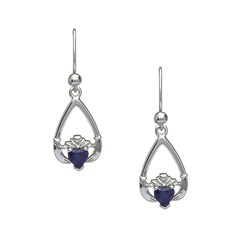 September Birthstone Claddagh Earrings