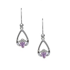 October Birthstone Claddagh Earrings