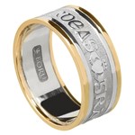 Love Loyalty Friendship Gold Wedding Ring with Trim - Gents