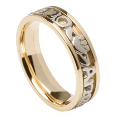 My Soul Mate Yellow Gold Band with White Gold Text