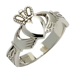 Ladies Trinity Knot Silver Claddagh Ring