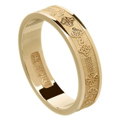 Celtic Cross Yellow Gold Wedding Ring