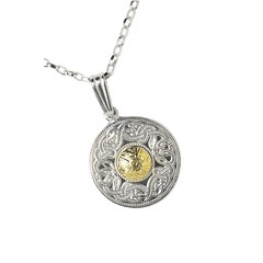 Celtic Warrior Small Pendant  with 18k Gold Bead