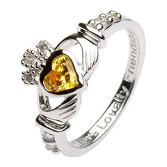 November Birthstone Claddagh Ring