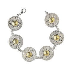 Large Celtic Warrior Bracelet with 18k Gold Bead