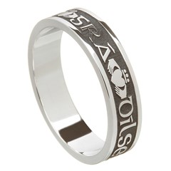 Love Loyalty Friendship Oxidized Silver Wedding Ring