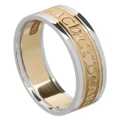 Love Loyalty Friendship Gold Wedding Ring with Trim