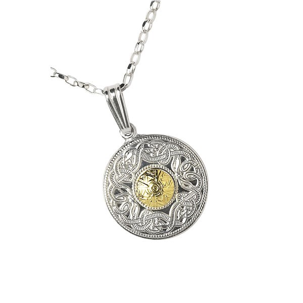 Celtic Warrior Small Pendant with 18k Gold Bead