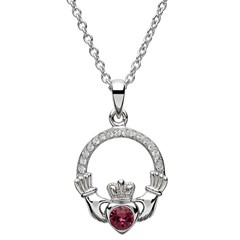 February Birthstone Claddagh Pendant