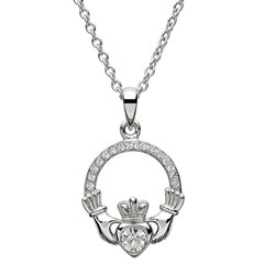 April Birthstone Claddagh Pendant