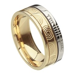 Newgrange Faith Yellow Gold with White Rail Band