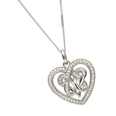 Pave Double Heart Pendant