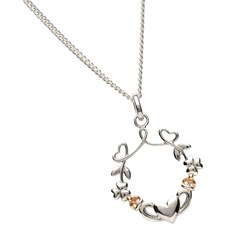 Heart, Shamrock & Claddagh Pendant