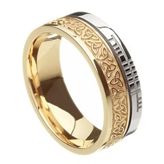 Trinity Knot Faith Yellow Gold with White Rail Band