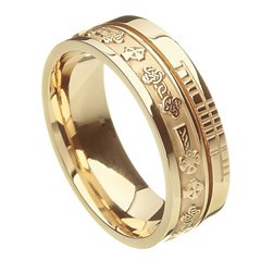 Celtic Cross Faith Yellow Gold Band