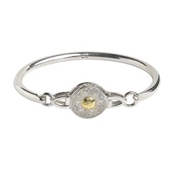 Celtic Warrior Wire Bangle with 18k Gold Bead