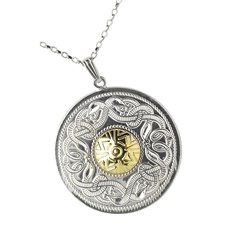 Celtic Warrior Extra Large Pendant with 18k Gold Bead