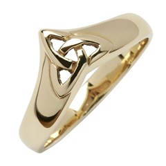 Celtic Trinity Knot Yellow Gold Wishbone Ring