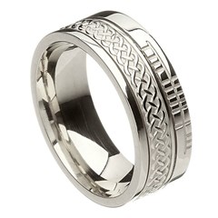Celtic Knot Faith White Gold Band