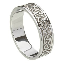 Solid Trinity Knot White Gold Band