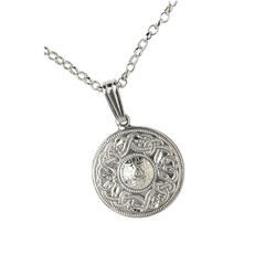 Celtic Warrior Small White Gold Pendant