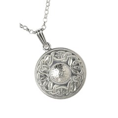 Celtic Warrior Large White Gold Pendant