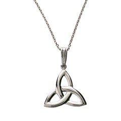 Large White Gold Trinity Knot Pendant