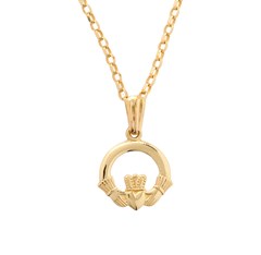 Baby Yellow Gold Claddagh Pendant
