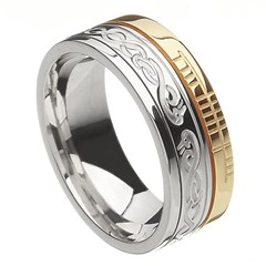 Le Cheile Faith Silver with Yellow Gold Rail Band