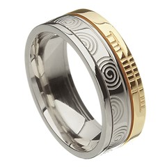 Newgrange Faith Silver with Yellow Gold Rail Band