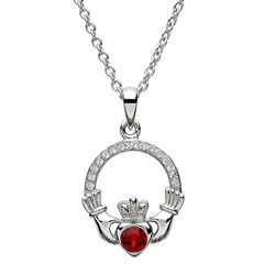 January Birthstone Claddagh Pendant