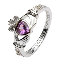 June Birthstone Claddagh Ring