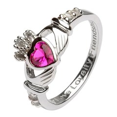 July Birthstone Claddagh Ring
