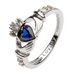 September Birthstone Claddagh Ring