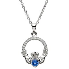 September Birthstone Claddagh Pendant