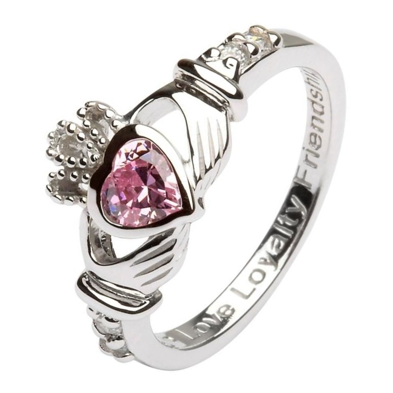 October Birthstone Claddagh Ring