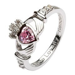 October Birthstone Claddagh Ring